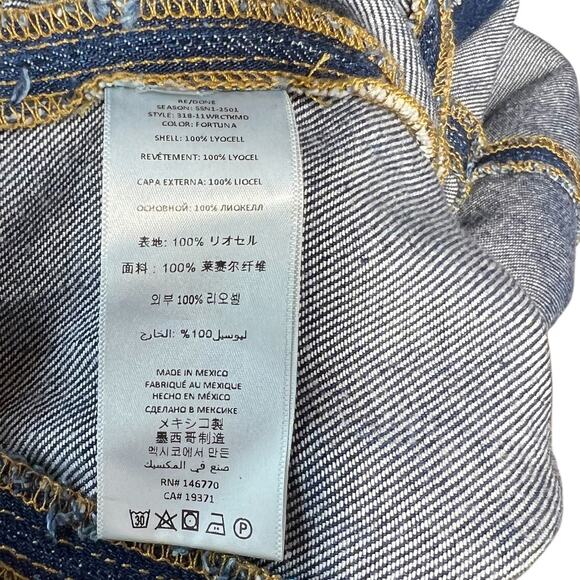 Re/Done Denim Split-Front Racerback Minidress Dress Blue Size Medium - Picture 13 of 14